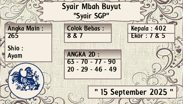 Syair Mbah Buyut - Syair SGP
