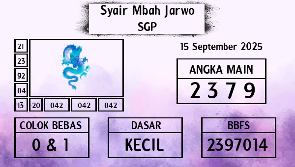 Syair Mbah Jarwo - SGP